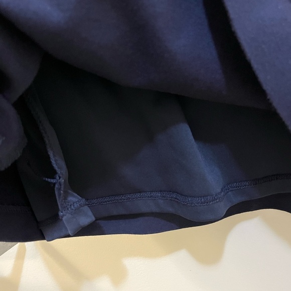 BODEN Navy Blue Shift Dress Red/White/ Blue Pleated Detail Neck & Pocket Size 6P - Picture 5 of 7